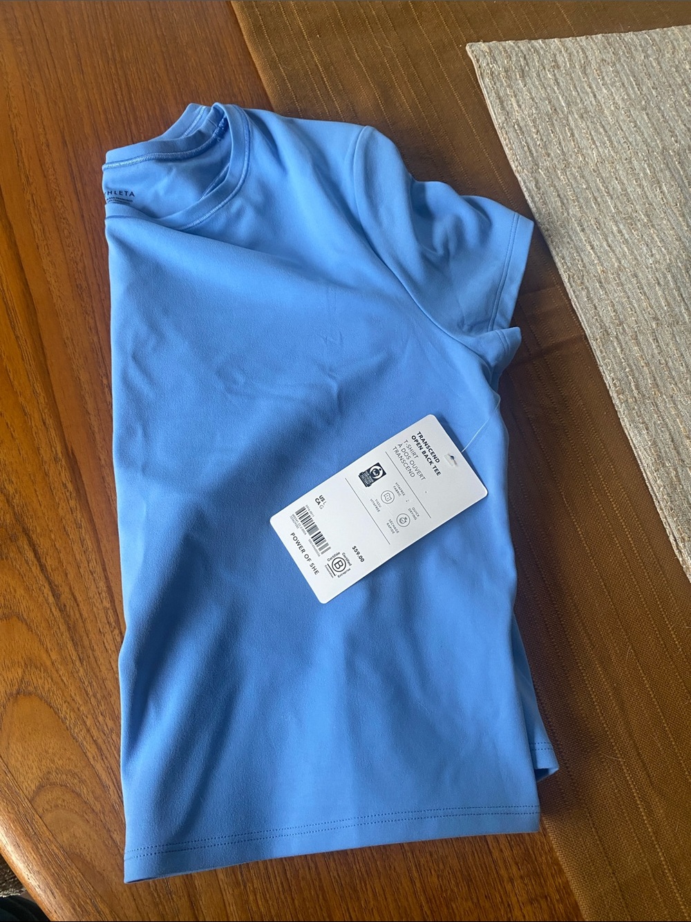 Athleta waterfall Blue transcend open back tee - Picture 4 of 6